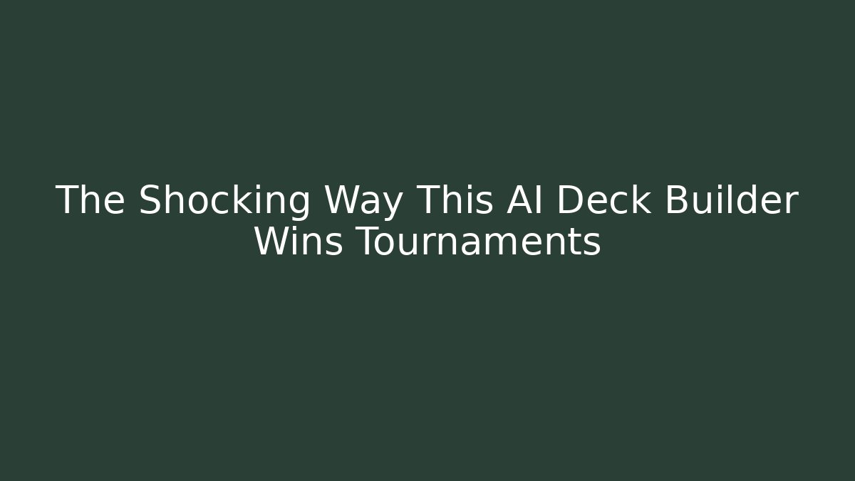 The Shocking Way This AI Deck Builder Wins Tournaments - Critter Realm