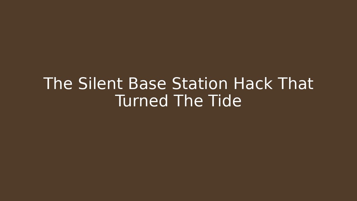 The Silent Base Station Hack That Turned The Tide - Critter Realm