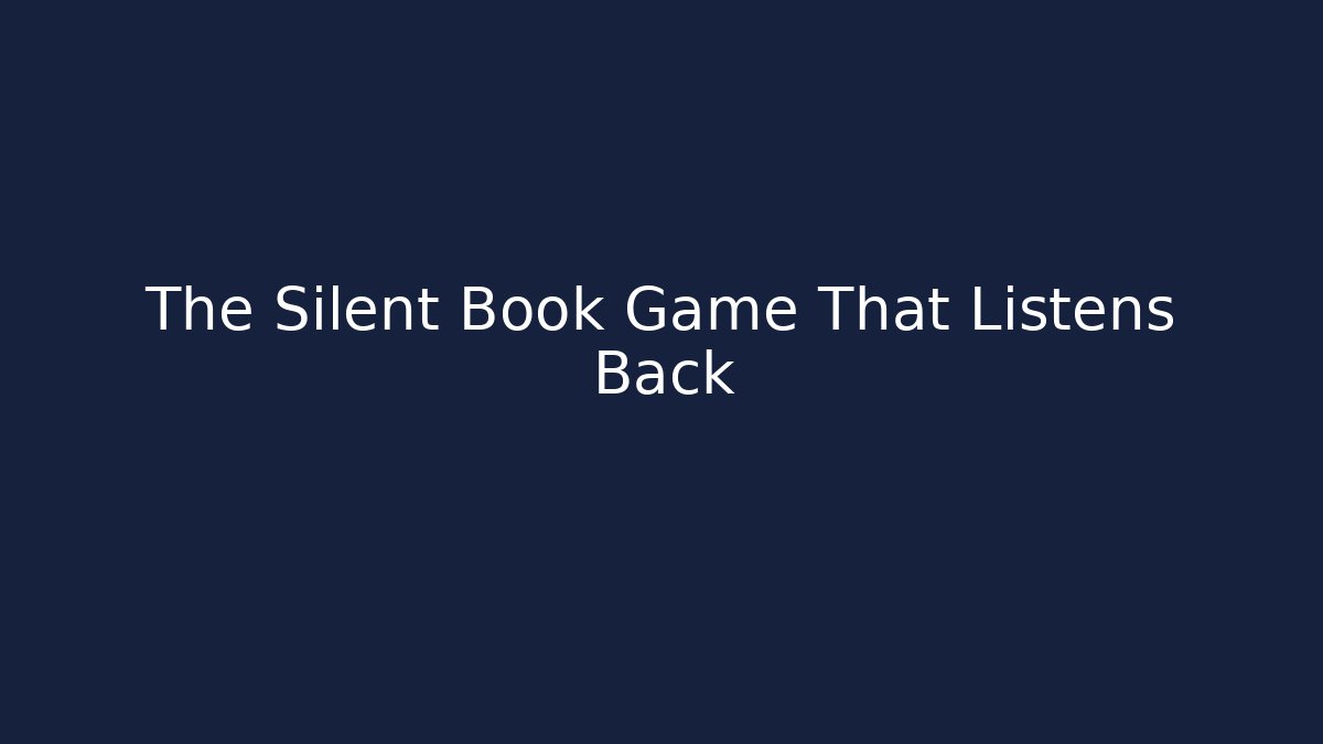 The Silent Book Game That Listens Back - Critter Realm