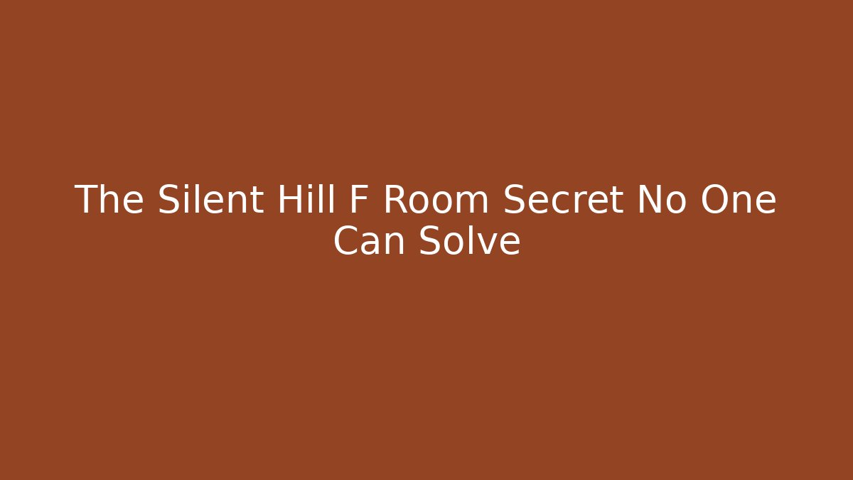 The Silent Hill F Room Secret No One Can Solve