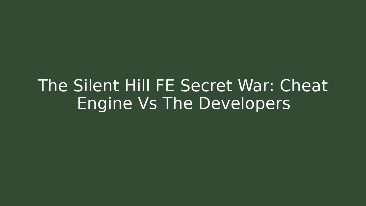 The Silent Hill FE Secret War: Cheat Engine Vs The Developers - Critter Realm