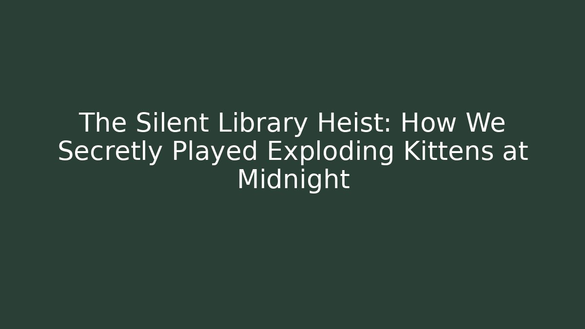 The Silent Library Heist: How We Secretly Played Exploding Kittens at Midnight
