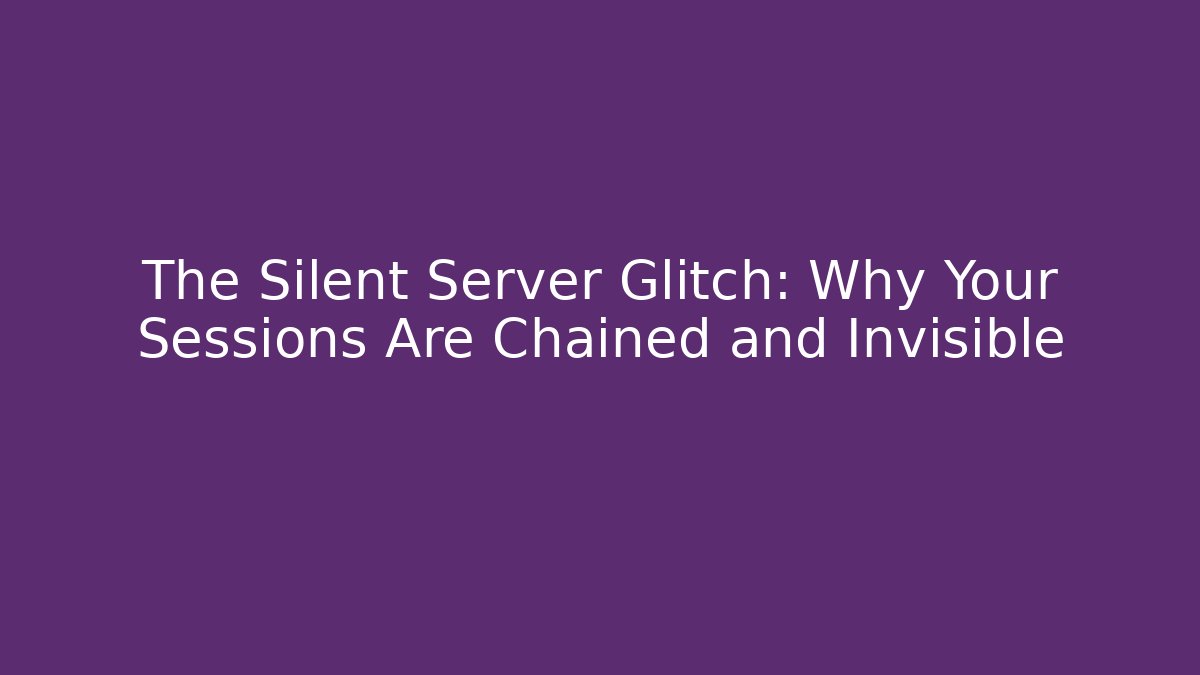 The Silent Server Glitch: Why Your Sessions Are Chained and Invisible