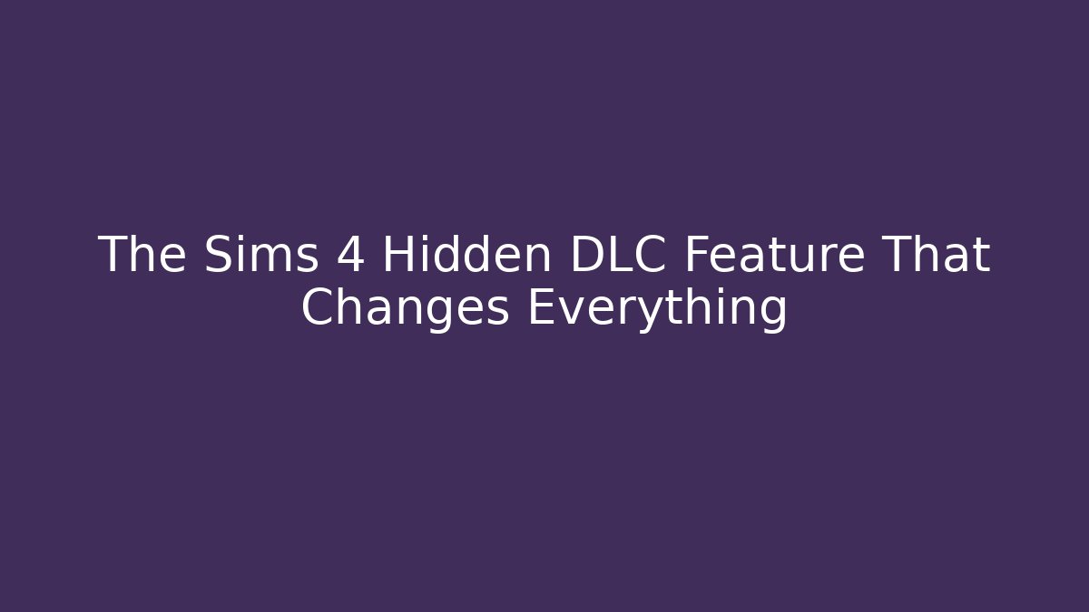 The Sims 4 Hidden DLC Feature That Changes Everything - Critter Realm