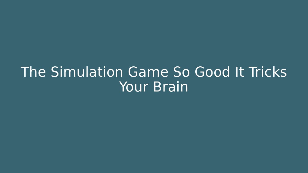 The Simulation Game So Good It Tricks Your Brain - Critter Realm
