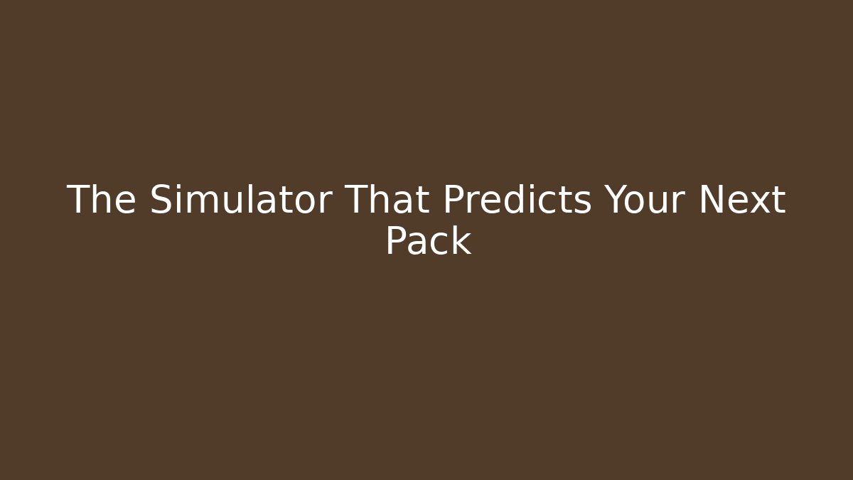 The Simulator That Predicts Your Next Pack - Critter Realm