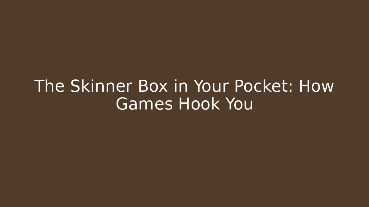 The Skinner Box in Your Pocket: How Games Hook You