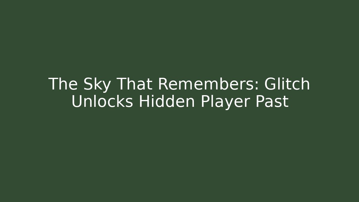 The Sky That Remembers: Glitch Unlocks Hidden Player Past - Critter Realm
