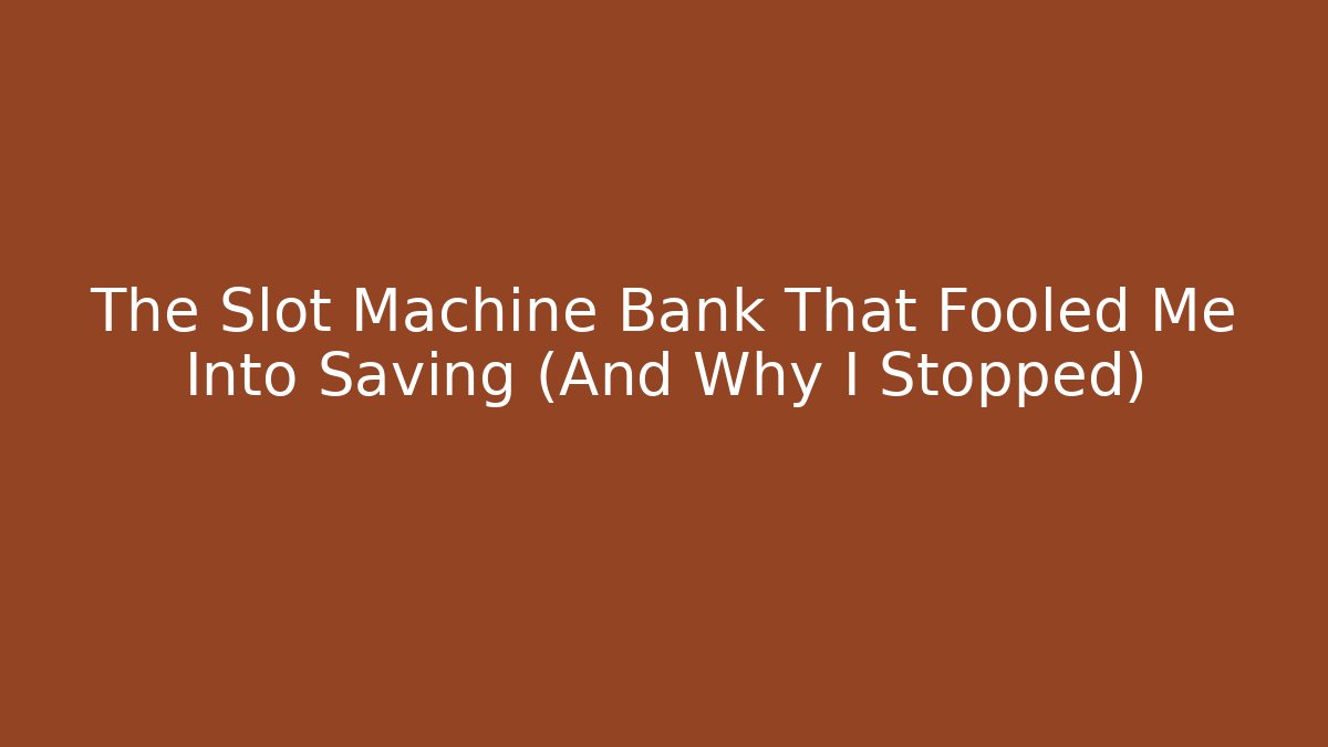 The Slot Machine Bank That Fooled Me Into Saving (And Why I Stopped)