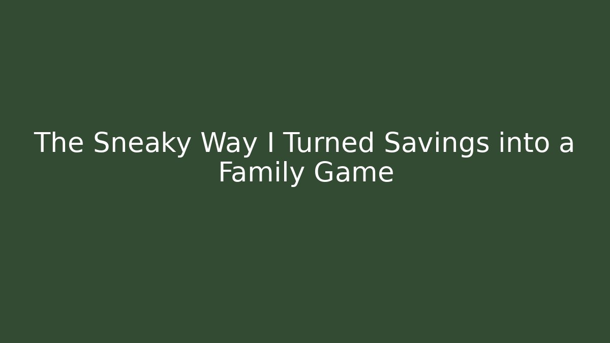 The Sneaky Way I Turned Savings into a Family Game