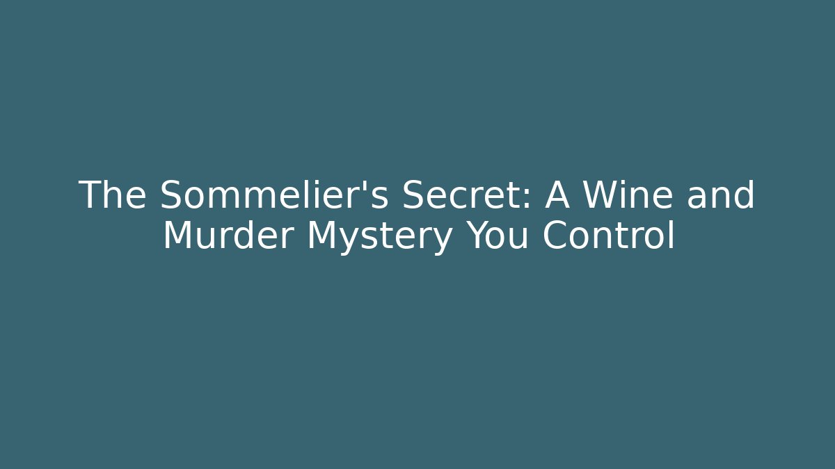 The Sommelier’s Secret: A Wine and Murder Mystery You Control