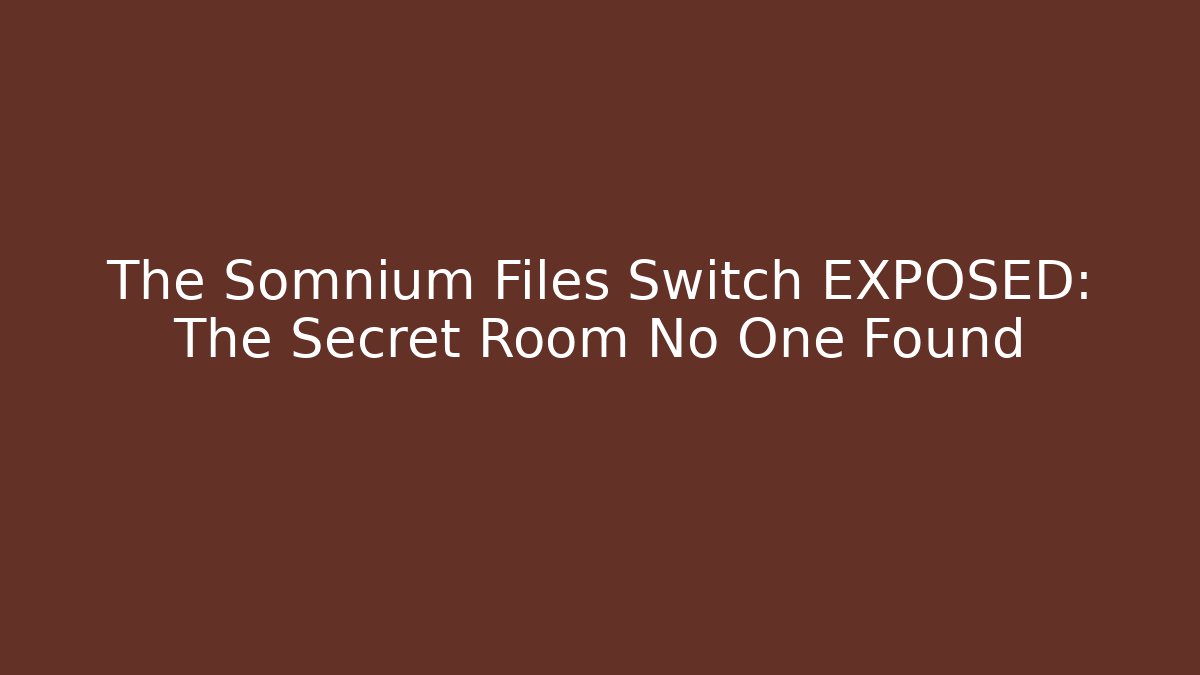 The Somnium Files Switch EXPOSED: The Secret Room No One Found