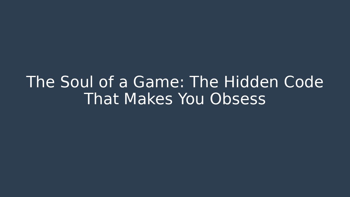 The Soul of a Game: The Hidden Code That Makes You Obsess - Critter Realm