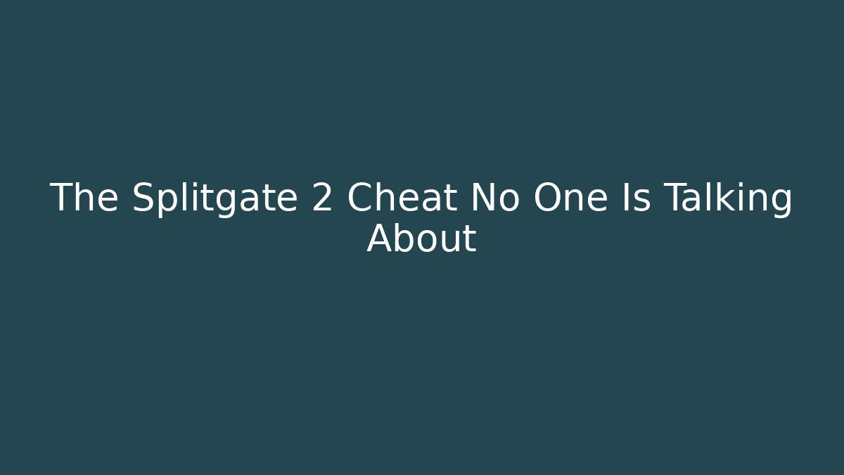 The Splitgate 2 Cheat No One Is Talking About - Critter Realm