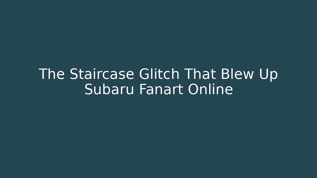 The Staircase Glitch That Blew Up Subaru Fanart Online