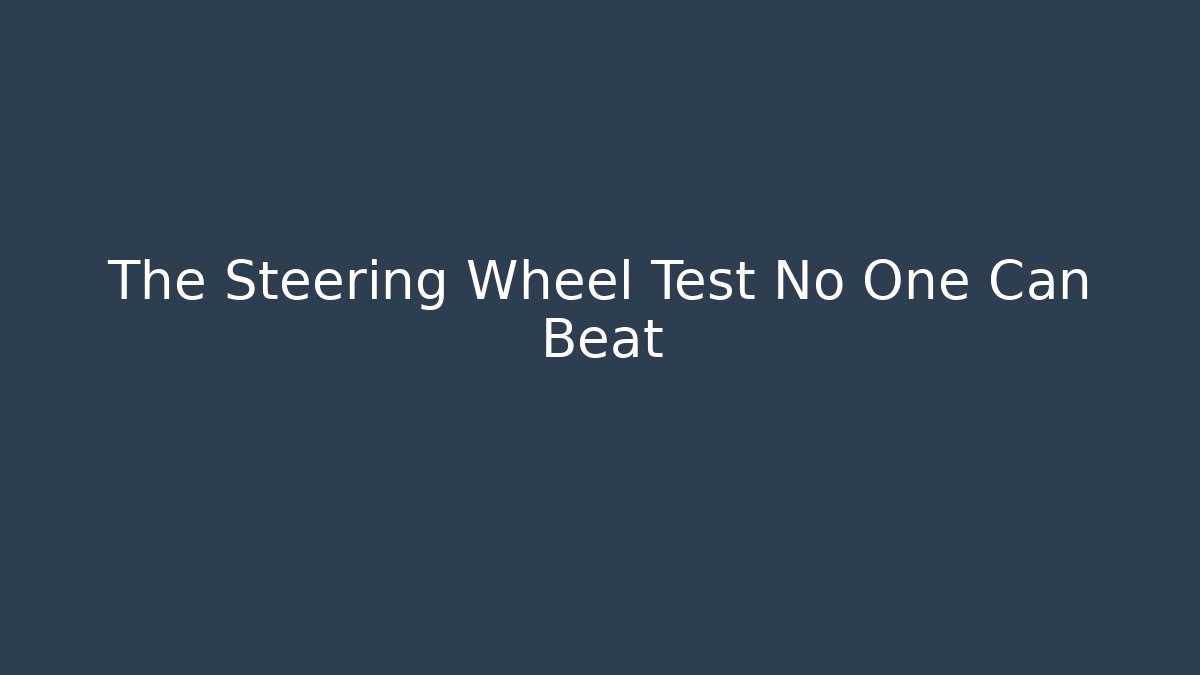 The Steering Wheel Test No One Can Beat - Critter Realm