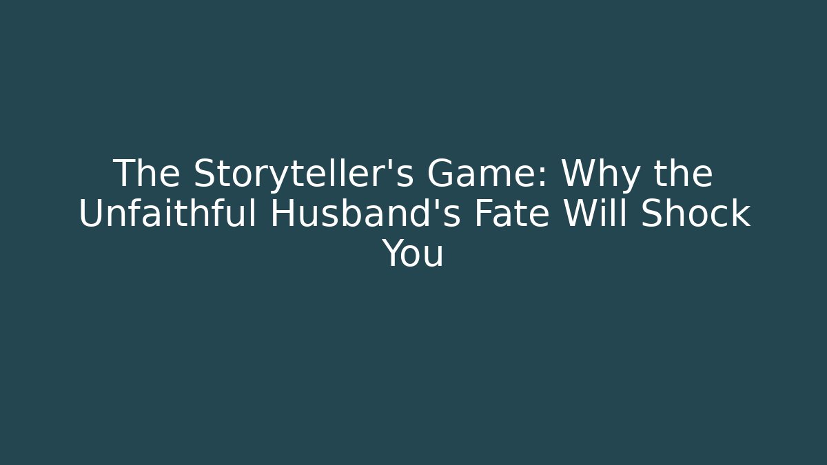 The Storyteller's Game: Why the Unfaithful Husband's Fate Will Shock You