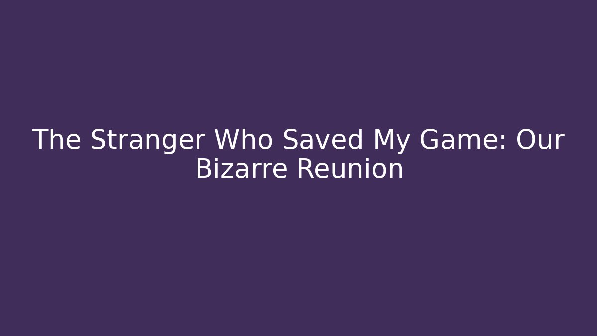 The Stranger Who Saved My Game: Our Bizarre Reunion - Critter Realm