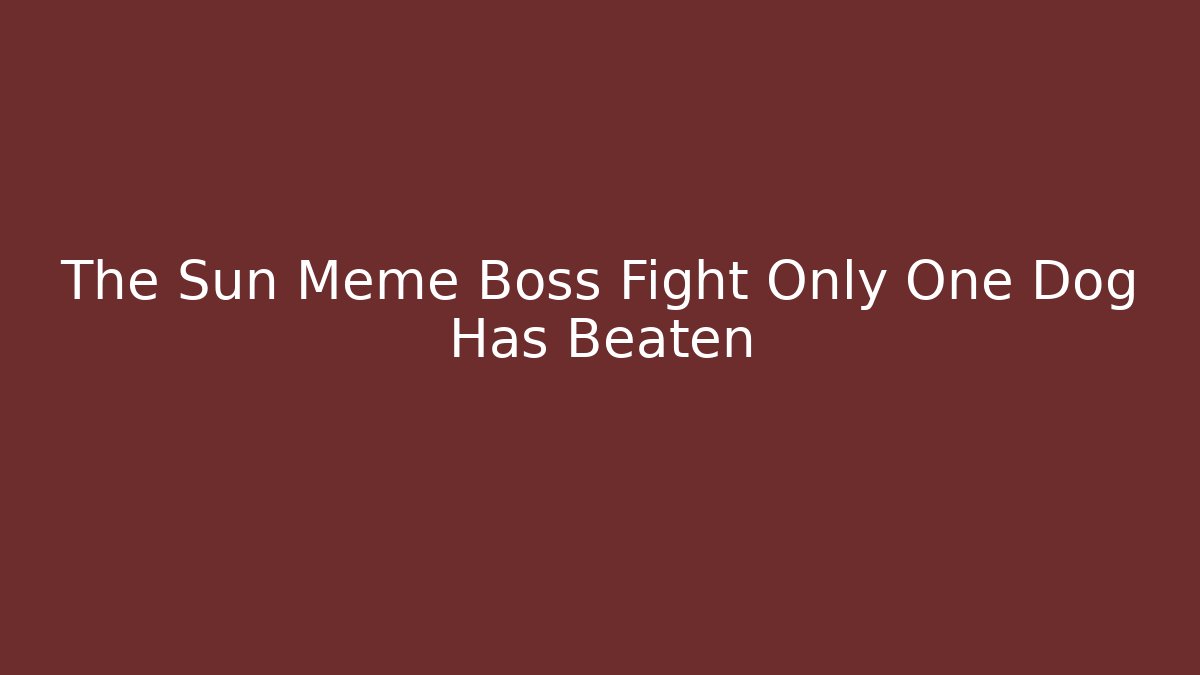 The Sun Meme Boss Fight Only One Dog Has Beaten