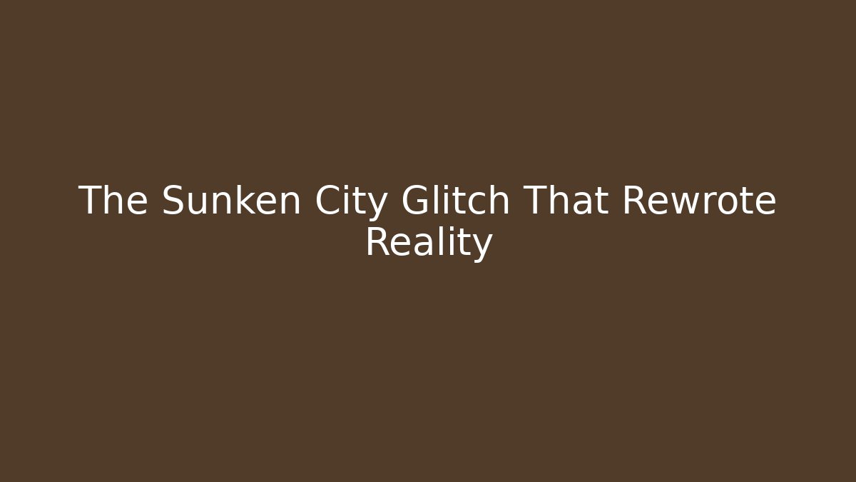 The Sunken City Glitch That Rewrote Reality - Critter Realm