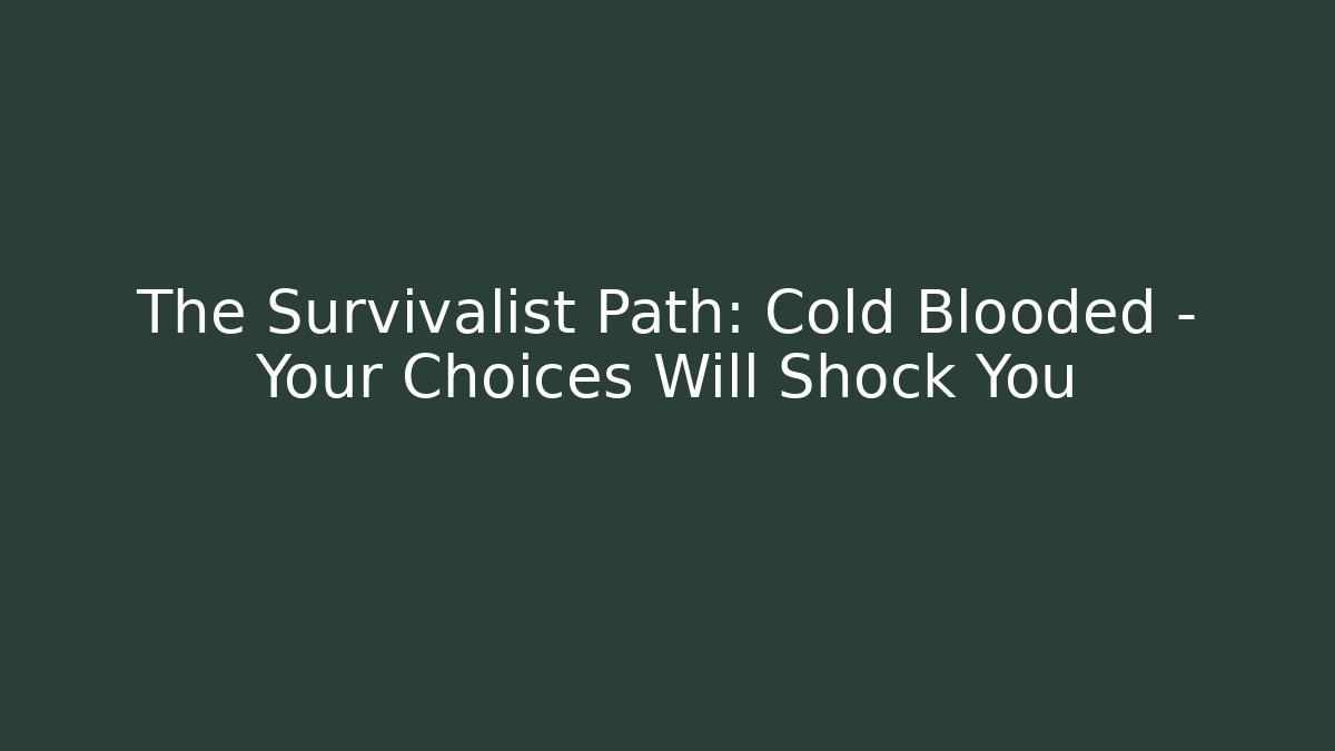 The Survivalist Path: Cold Blooded – Your Choices Will Shock You
