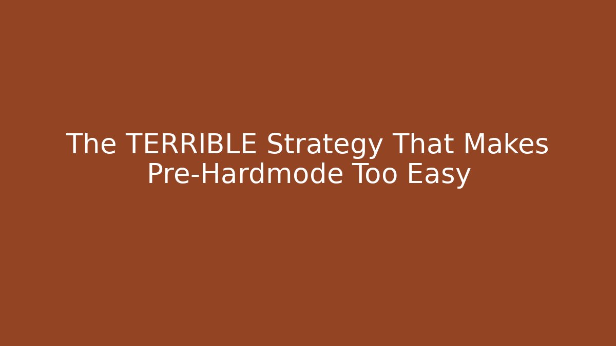 The TERRIBLE Strategy That Makes Pre-Hardmode Too Easy - Critter Realm