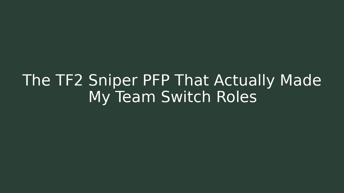 The TF2 Sniper PFP That Actually Made My Team Switch Roles