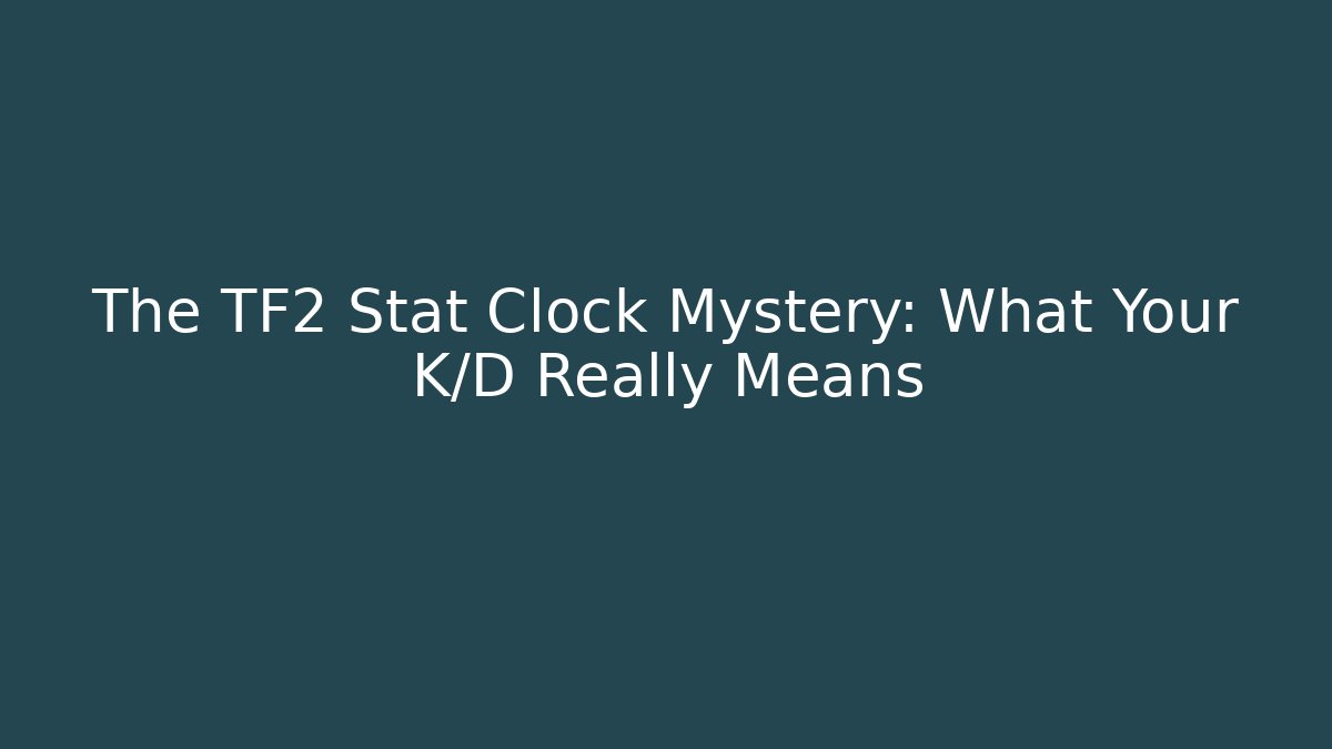 The TF2 Stat Clock Mystery: What Your K/D Really Means