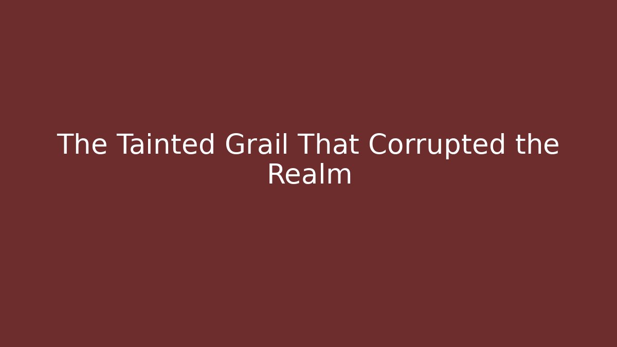 The Tainted Grail That Corrupted the Realm - Critter Realm