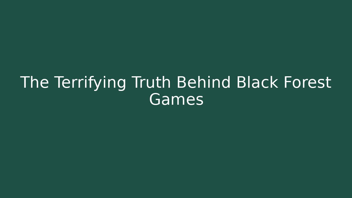 The Terrifying Truth Behind Black Forest Games - Critter Realm