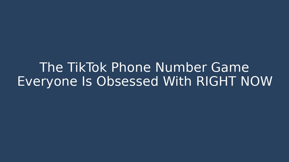 The TikTok Phone Number Game Everyone Is Obsessed With RIGHT NOW