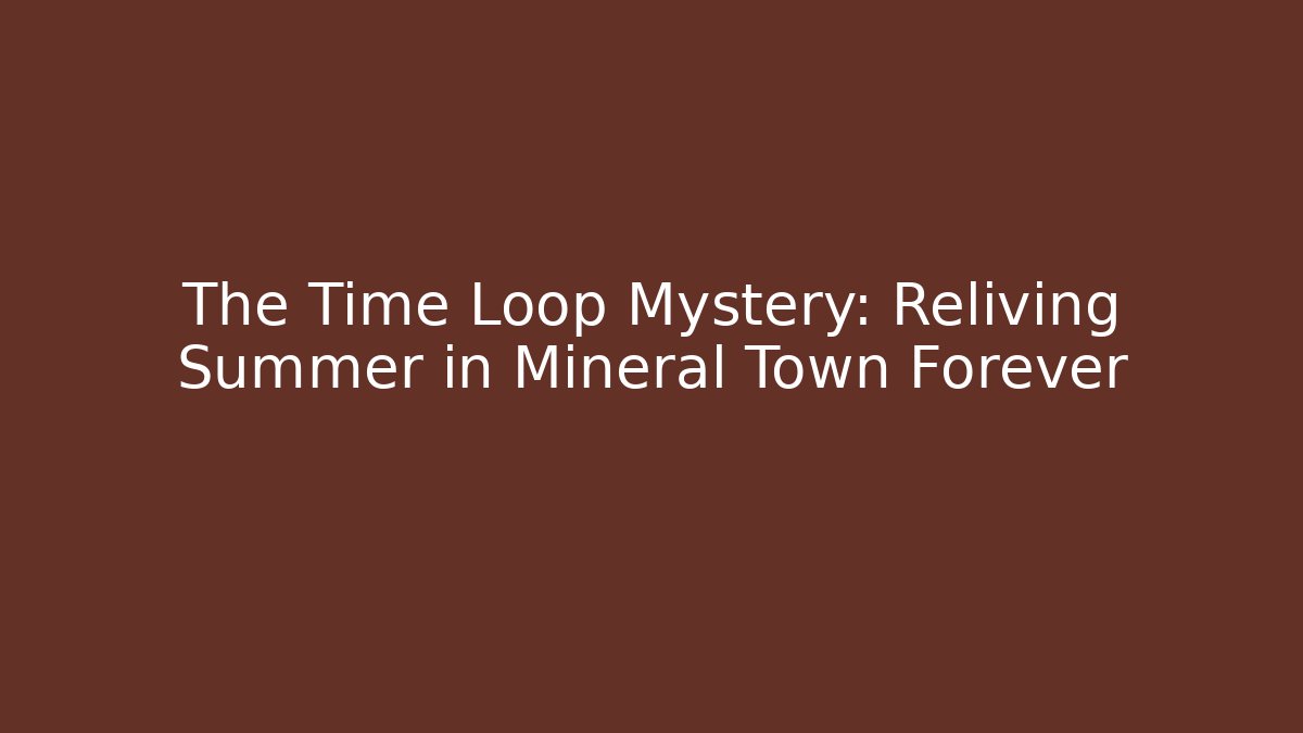 The Time Loop Mystery: Reliving Summer in Mineral Town Forever