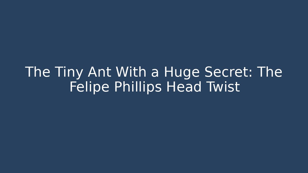 The Tiny Ant With a Huge Secret: The Felipe Phillips Head Twist