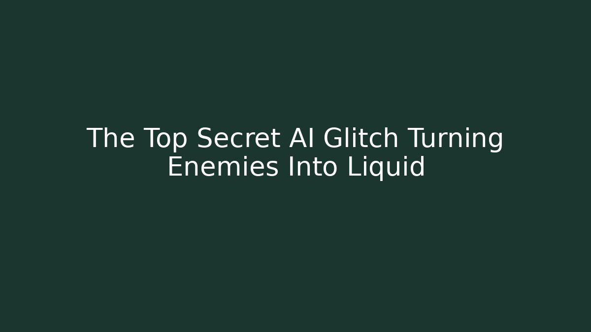 The Top Secret AI Glitch Turning Enemies Into Liquid