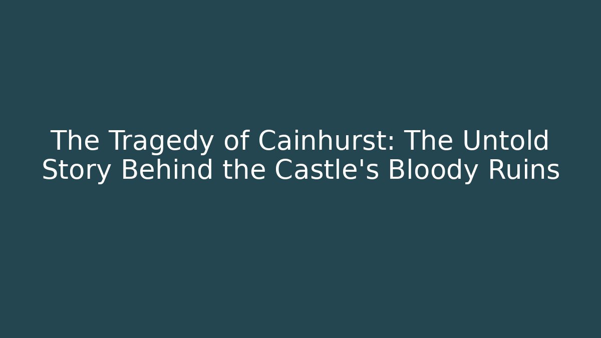 The Tragedy of Cainhurst: The Untold Story Behind the Castle's Bloody Ruins