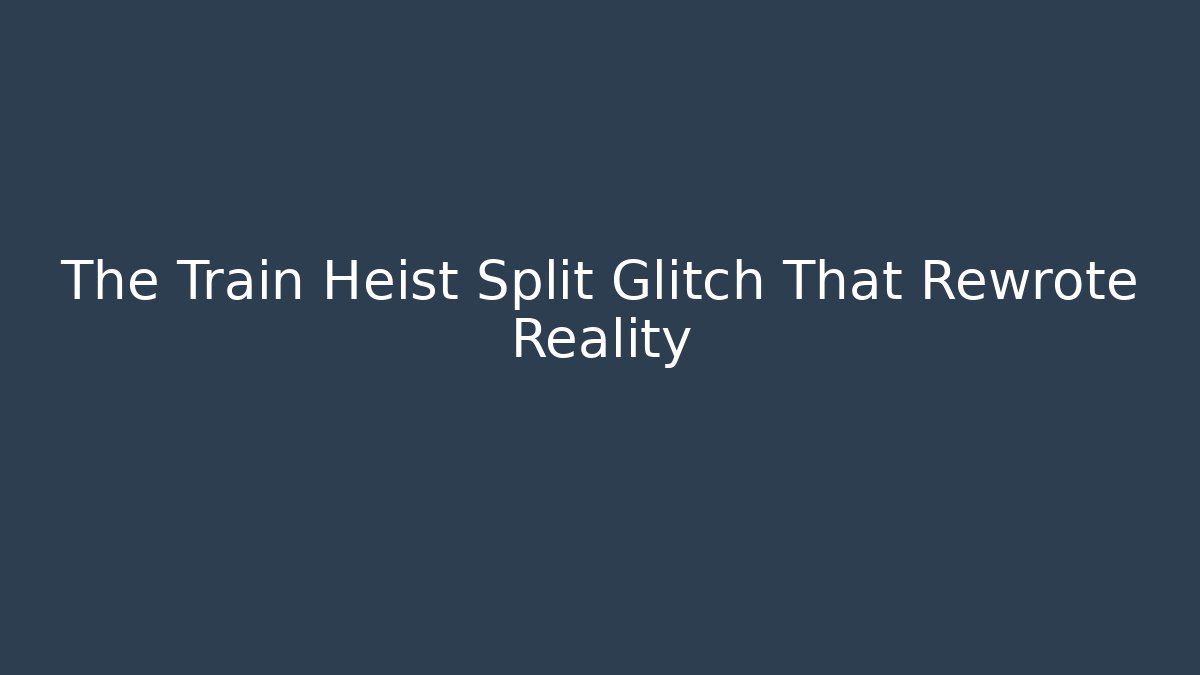 The Train Heist Split Glitch That Rewrote Reality