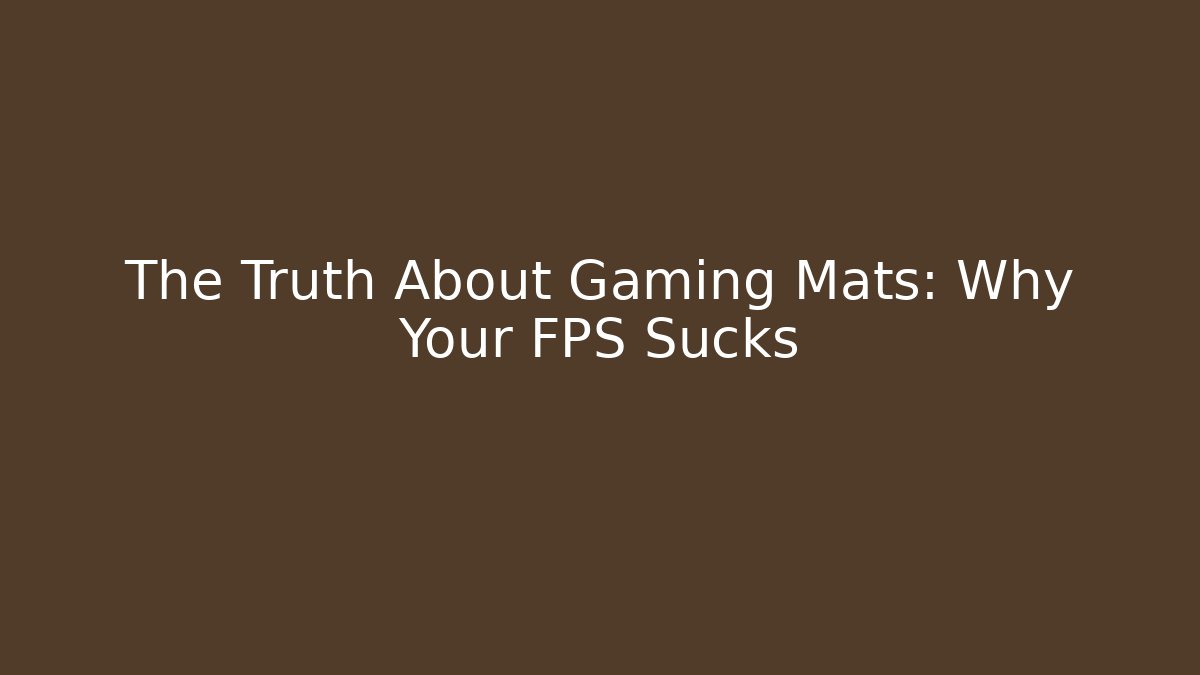 The Truth About Gaming Mats: Why Your FPS Sucks - Critter Realm