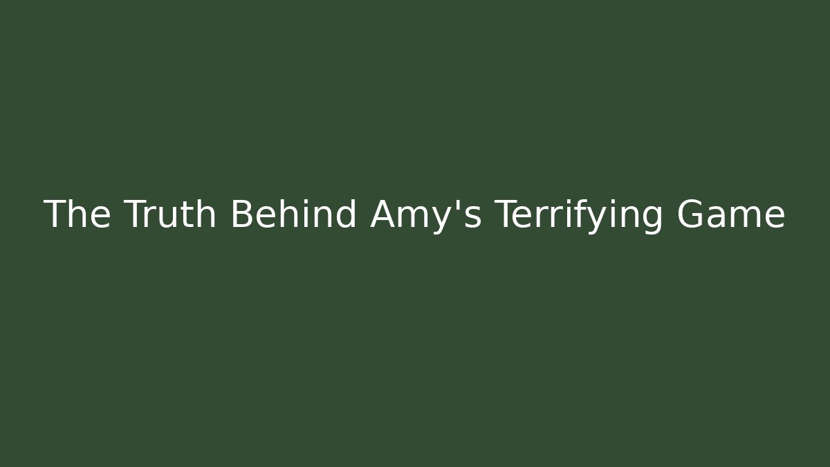 The Truth Behind Amy's Terrifying Game - Critter Realm