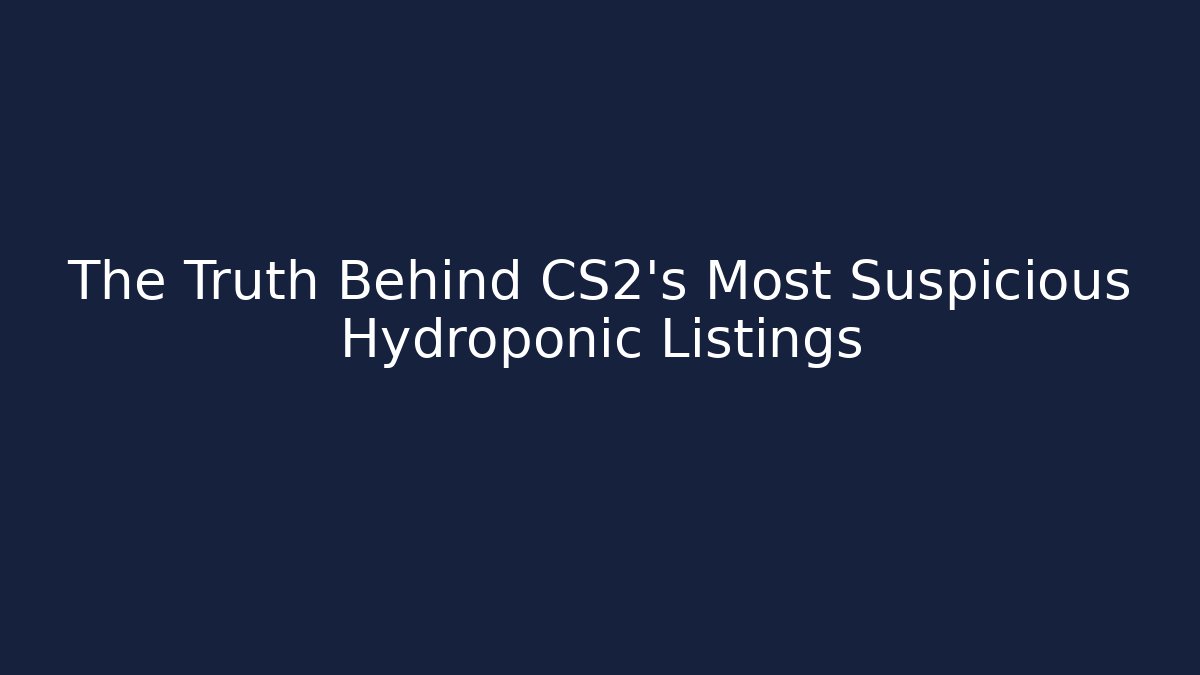 The Truth Behind CS2's Most Suspicious Hydroponic Listings