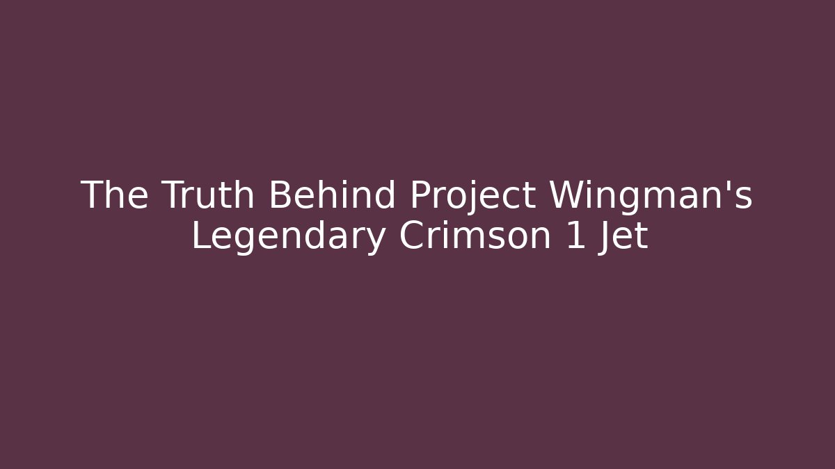 The Truth Behind Project Wingman's Legendary Crimson 1 Jet