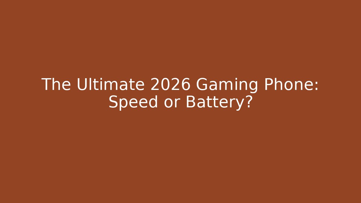 The Ultimate 2026 Gaming Phone: Speed or Battery?