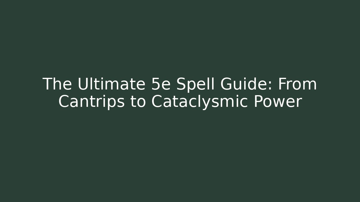 The Ultimate 5e Spell Guide: From Cantrips to Cataclysmic Power