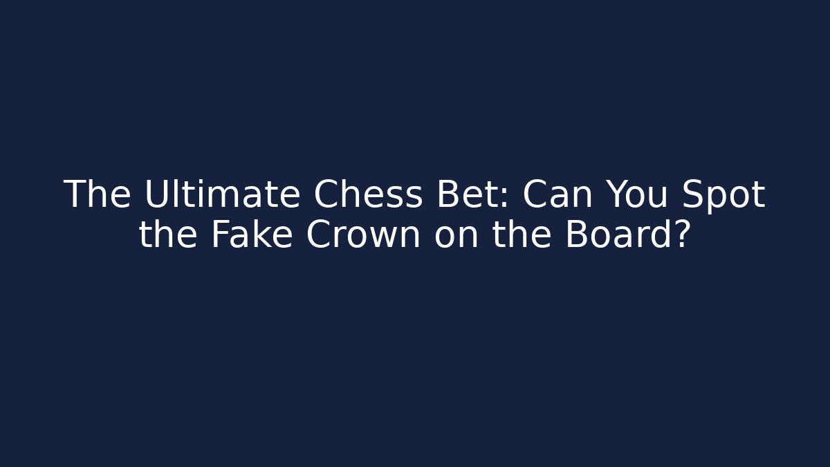 The Ultimate Chess Bet: Can You Spot the Fake Crown on the Board?