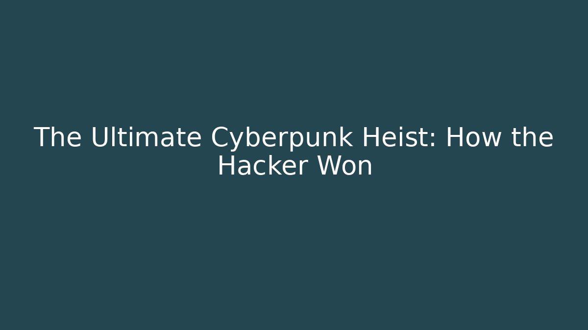 The Ultimate Cyberpunk Heist: How the Hacker Won