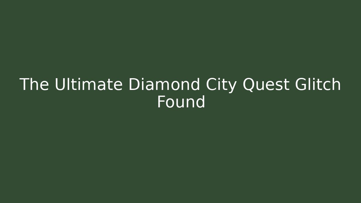 The Ultimate Diamond City Quest Glitch Found - Critter Realm