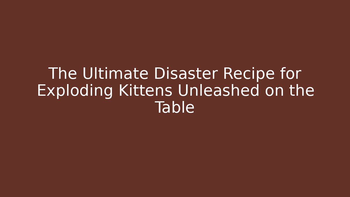 The Ultimate Disaster Recipe for Exploding Kittens Unleashed on the Table