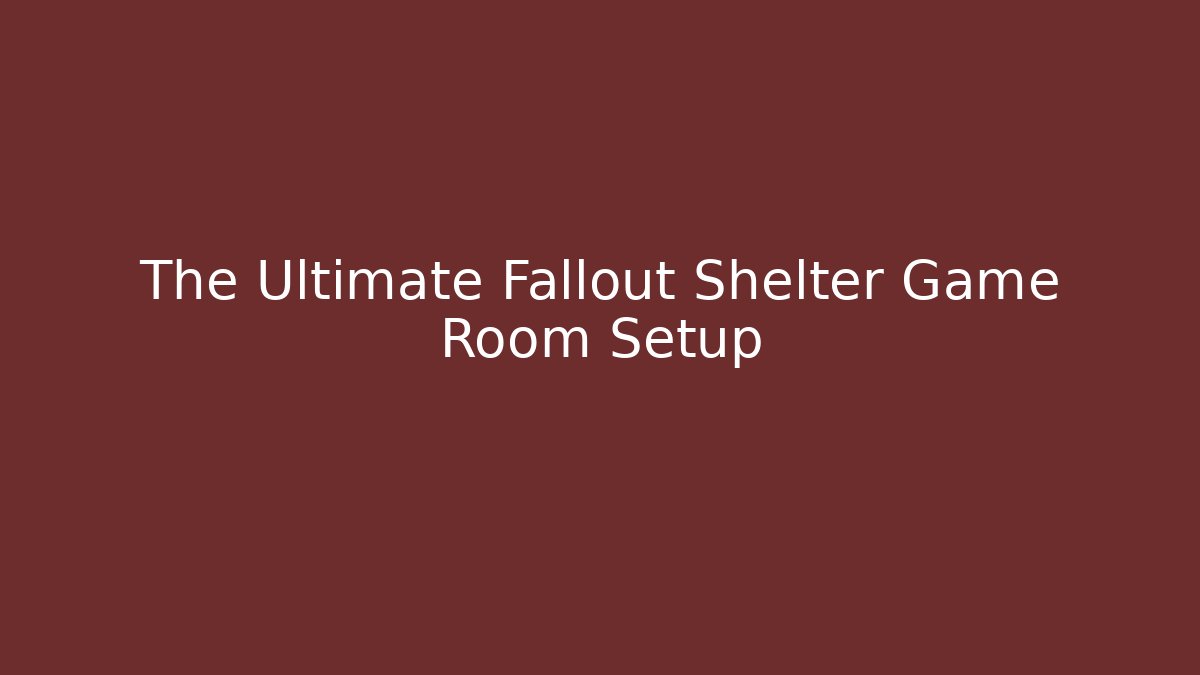 The Ultimate Fallout Shelter Game Room Setup - Critter Realm