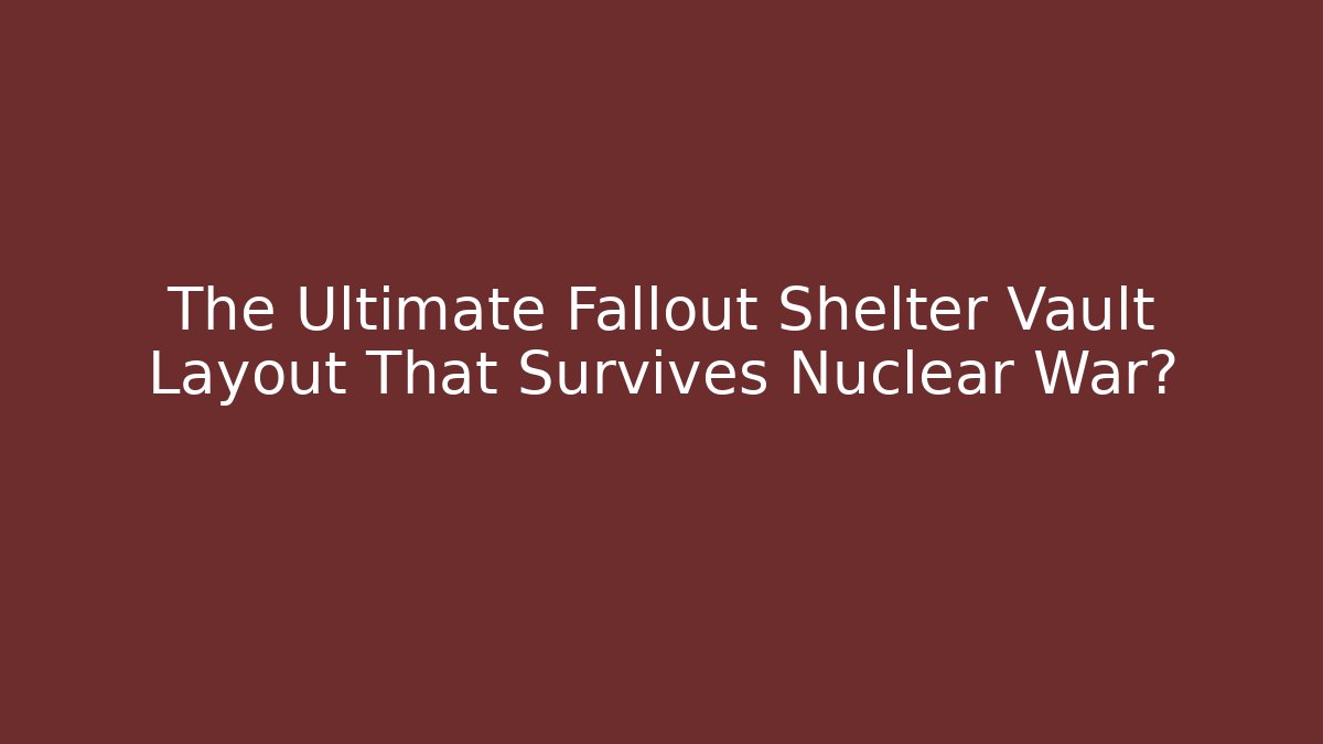 The Ultimate Fallout Shelter Vault Layout That Survives Nuclear War? - Critter Realm