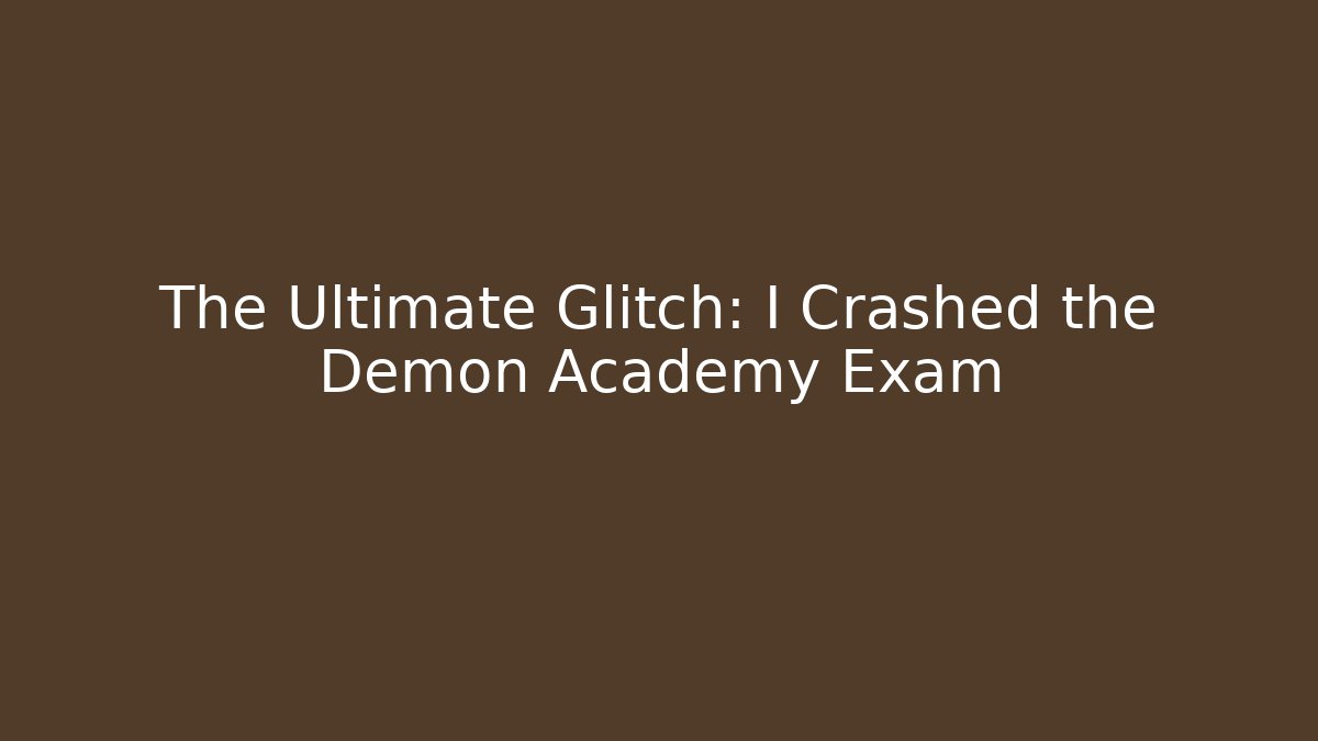 The Ultimate Glitch: I Crashed the Demon Academy Exam