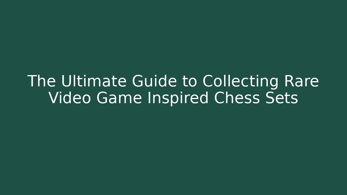The Ultimate Guide to Collecting Rare Video Game Inspired Chess Sets